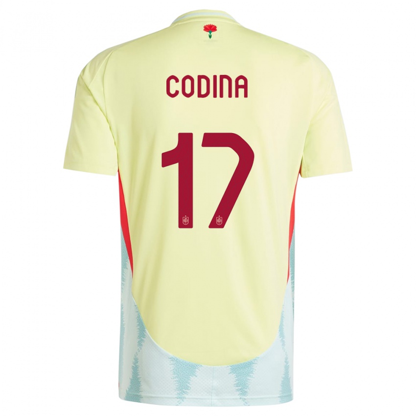 Niño Camiseta España Laia Codina #17 Amarillo 2ª Equipación 24-26 La Camisa Argentina