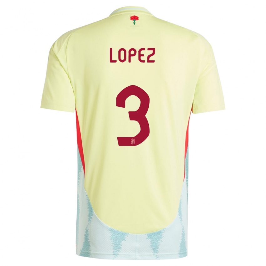 Niño Camiseta España Juan Lopez #3 Amarillo 2ª Equipación 24-26 La Camisa Argentina