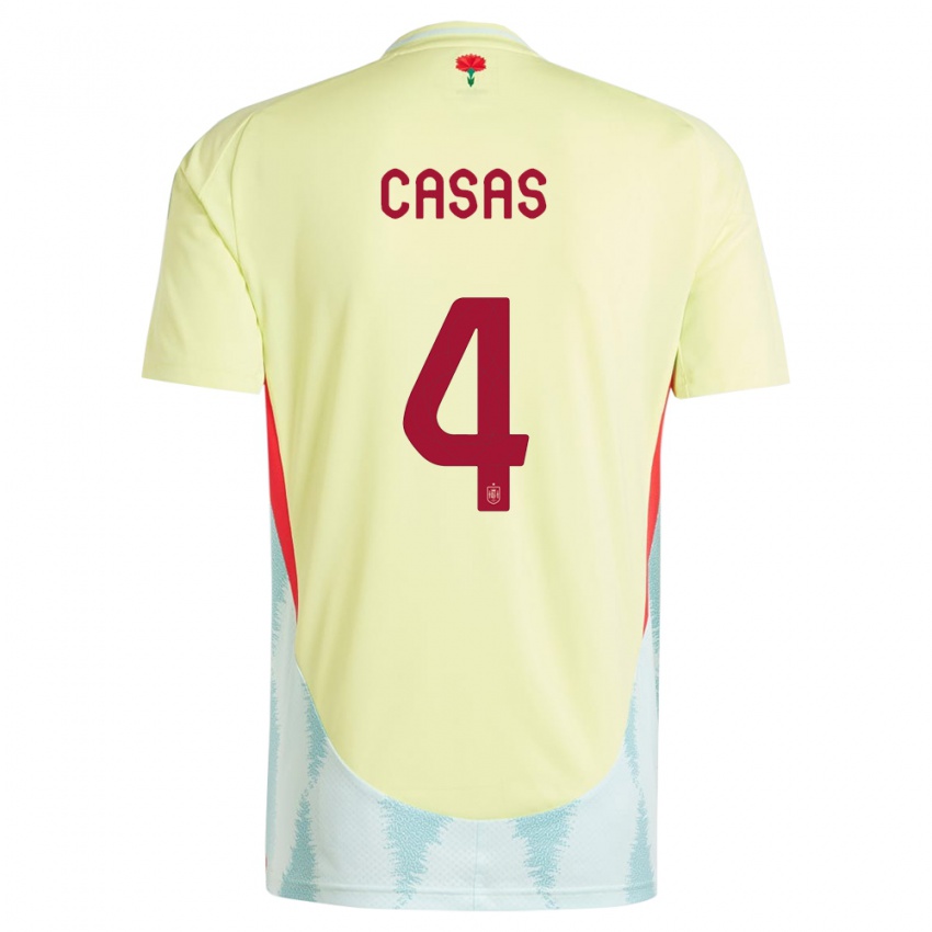 Niño Camiseta España Arnau Casas #4 Amarillo 2ª Equipación 24-26 La Camisa Argentina