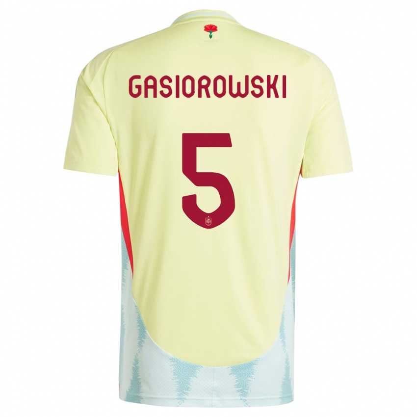 Niño Camiseta España Yarek Gasiorowski #5 Amarillo 2ª Equipación 24-26 La Camisa Argentina