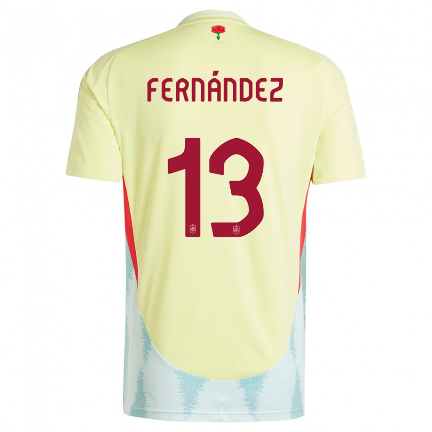 Niño Camiseta España Cesar Fernandez #13 Amarillo 2ª Equipación 24-26 La Camisa Argentina