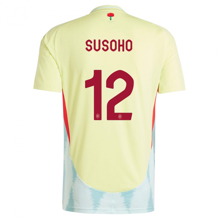 Niño Camiseta España Mahamadou Susoho #12 Amarillo 2ª Equipación 24-26 La Camisa Argentina