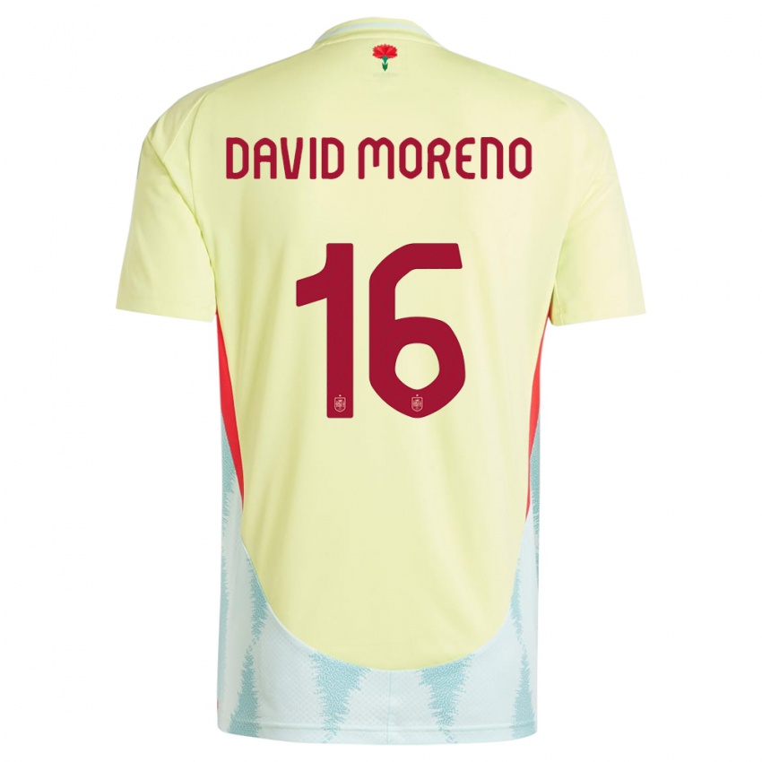 Niño Camiseta España Antonio David Moreno #16 Amarillo 2ª Equipación 24-26 La Camisa Argentina