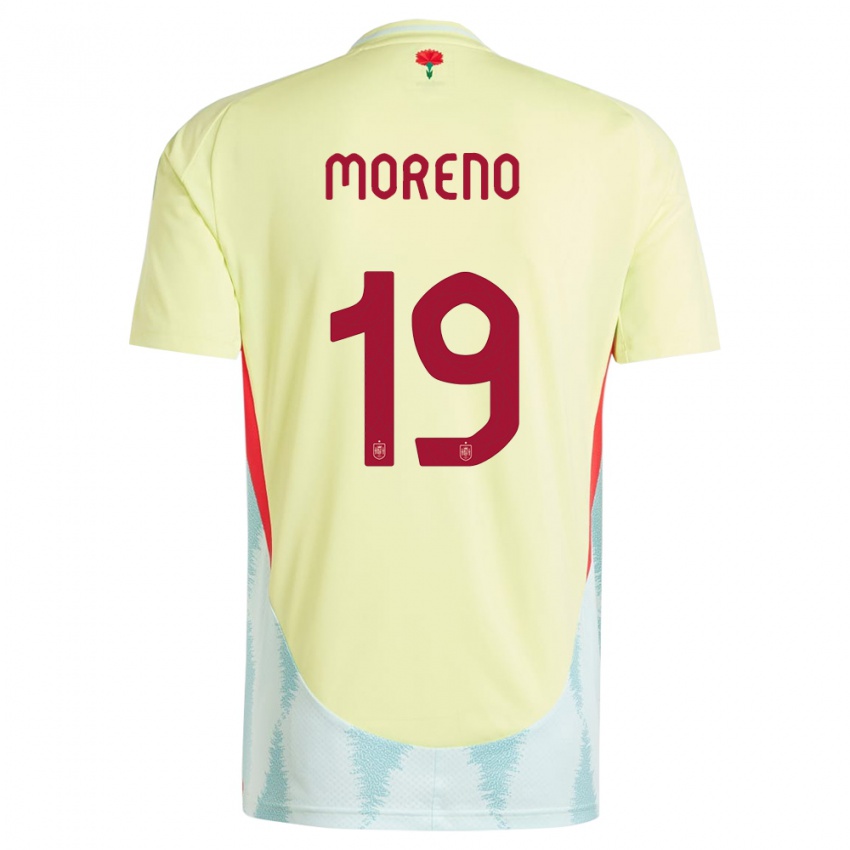 Niño Camiseta España Victor Moreno #19 Amarillo 2ª Equipación 24-26 La Camisa Argentina