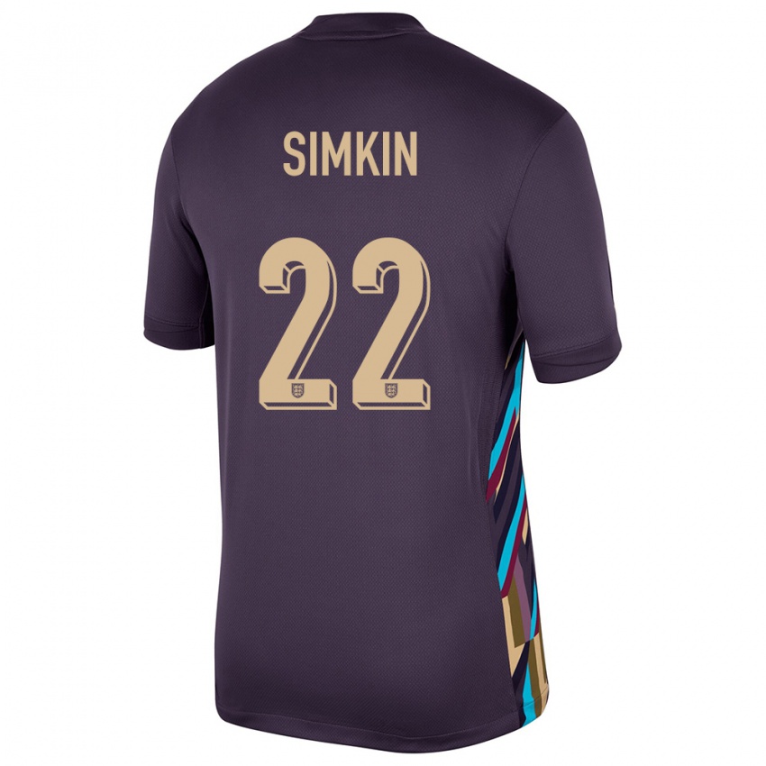 Niño Camiseta Inglaterra Tommy Simkin #22 Pasa Oscura 2ª Equipación 24-26 La Camisa Argentina