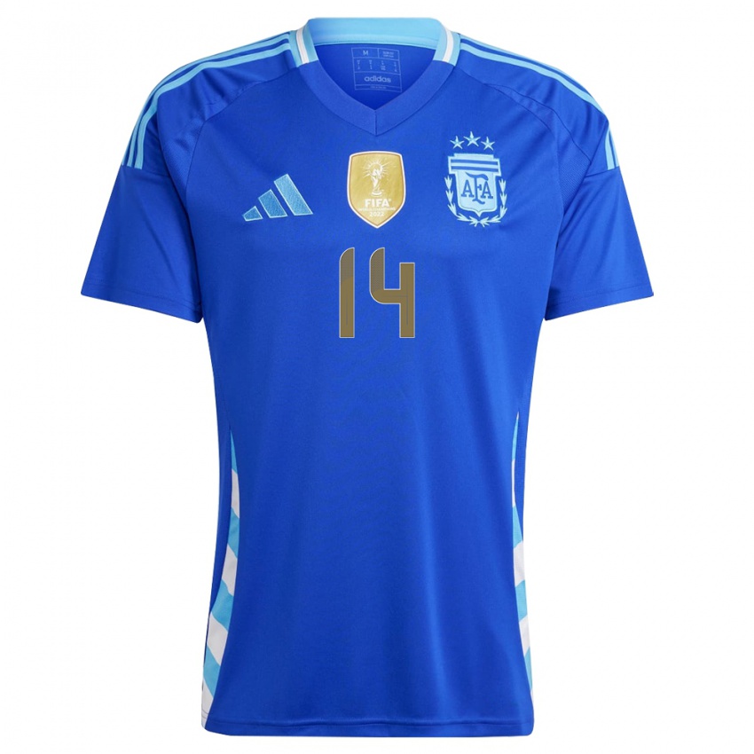 Niño Camiseta Argentina Facundo Medina #14 Azul 2ª Equipación 24-26 La Camisa Argentina