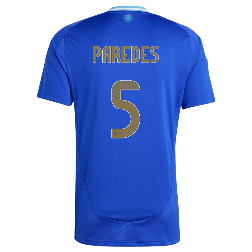 Niño Camiseta Argentina Leandro Paredes #5 Azul 2ª Equipación 24-26 La Camisa Argentina