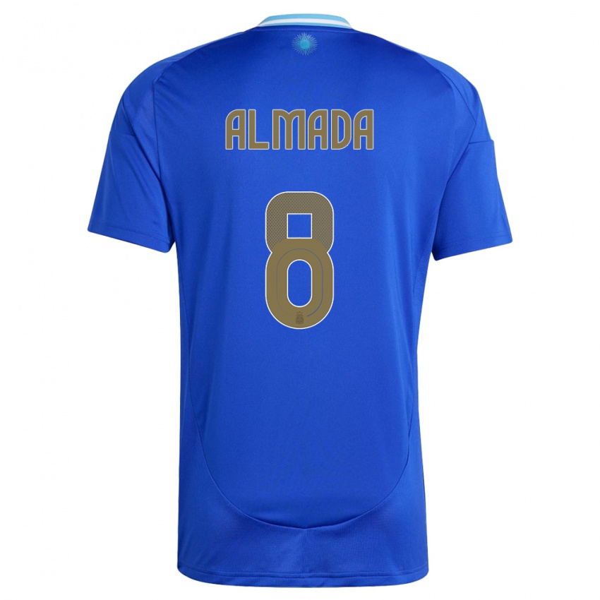 Niño Camiseta Argentina Thiago Almada #8 Azul 2ª Equipación 24-26 La Camisa Argentina