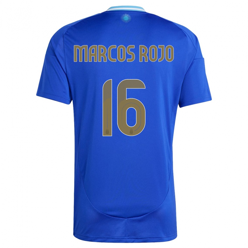 Niño Camiseta Argentina Marcos Rojo #16 Azul 2ª Equipación 24-26 La Camisa Argentina