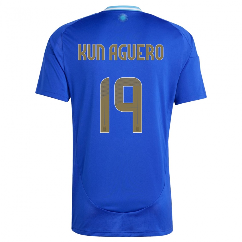 Niño Camiseta Argentina Sergio Aguero #19 Azul 2ª Equipación 24-26 La Camisa Argentina