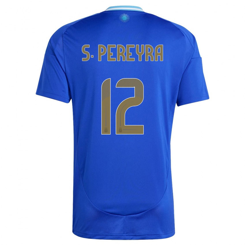 Niño Camiseta Argentina Solana Pereyra #12 Azul 2ª Equipación 24-26 La Camisa Argentina