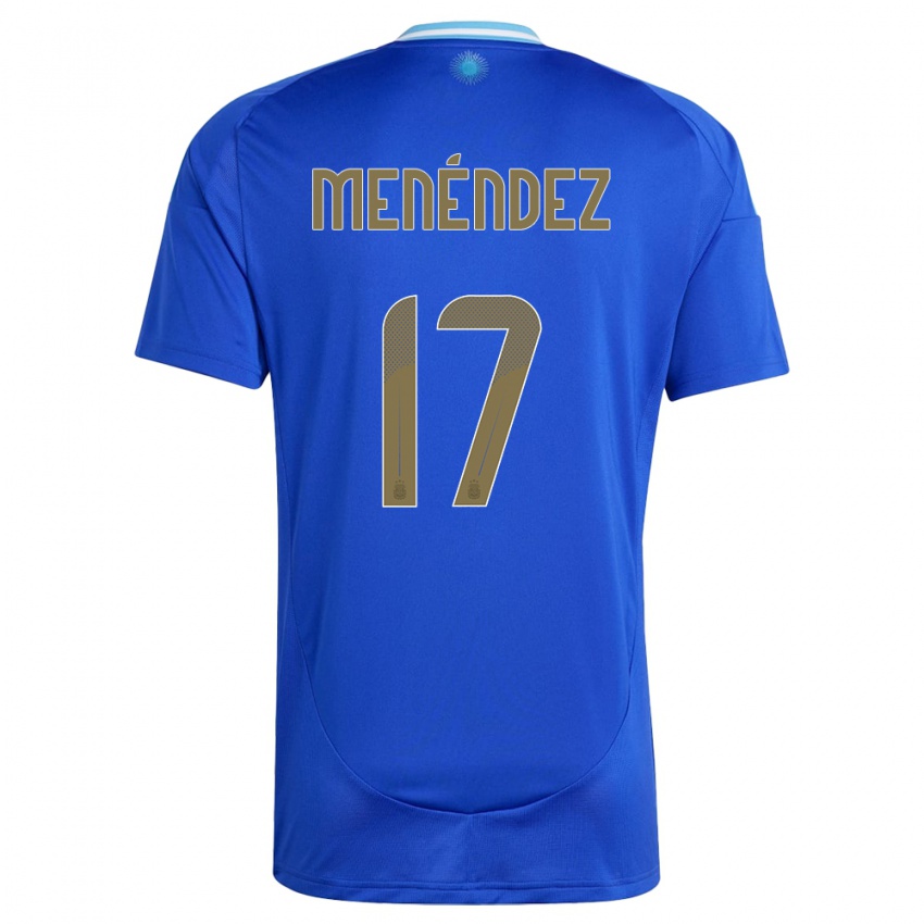 Niño Camiseta Argentina Milagros Menendez #17 Azul 2ª Equipación 24-26 La Camisa Argentina