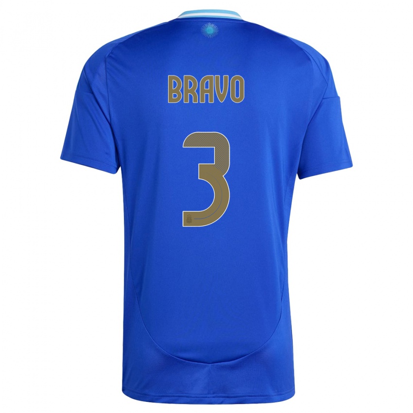 Niño Camiseta Argentina Claudio Bravo #3 Azul 2ª Equipación 24-26 La Camisa Argentina