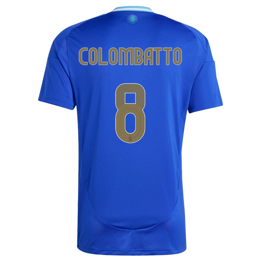 Niño Camiseta Argentina Santiago Colombatto #8 Azul 2ª Equipación 24-26 La Camisa Argentina