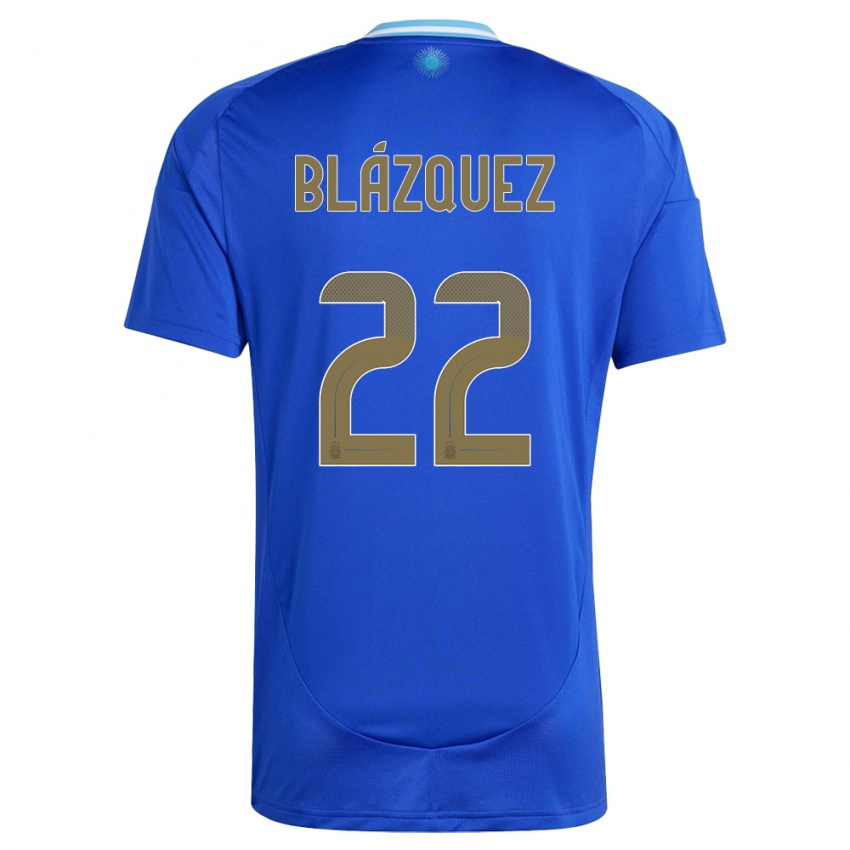 Niño Camiseta Argentina Joaquin Blazquez #22 Azul 2ª Equipación 24-26 La Camisa Argentina