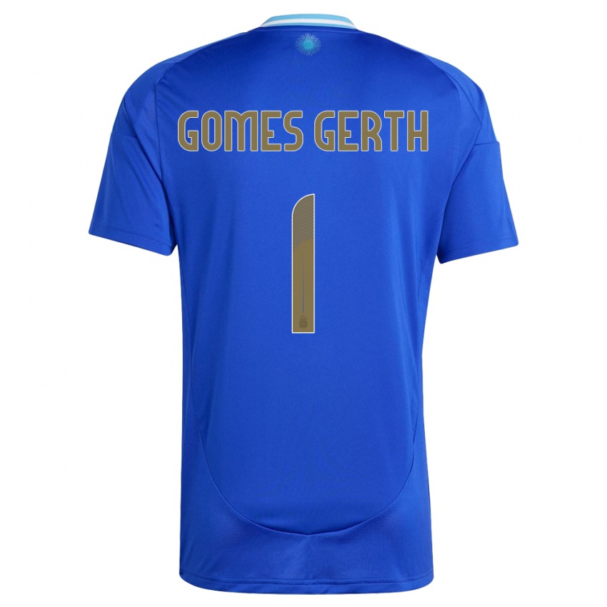 Niño Camiseta Argentina Federico Gomes Gerth #1 Azul 2ª Equipación 24-26 La Camisa Argentina