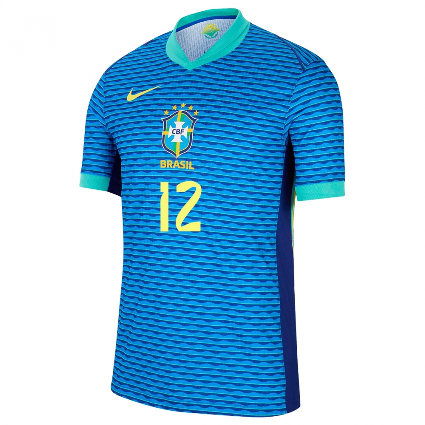 Niño Camiseta Brasil Weverton #12 Azul 2ª Equipación 24-26 La Camisa Argentina