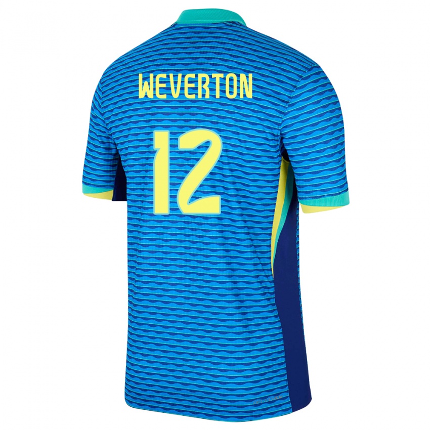 Niño Camiseta Brasil Weverton #12 Azul 2ª Equipación 24-26 La Camisa Argentina