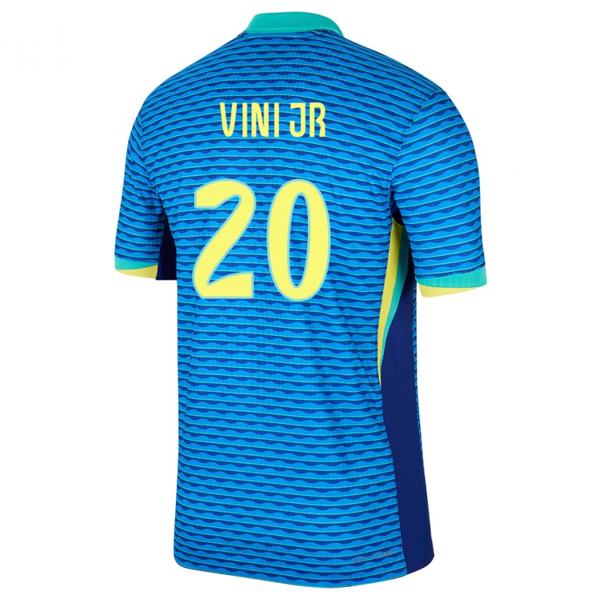 Niño Camiseta Brasil Vinicius Junior #20 Azul 2ª Equipación 24-26 La Camisa Argentina