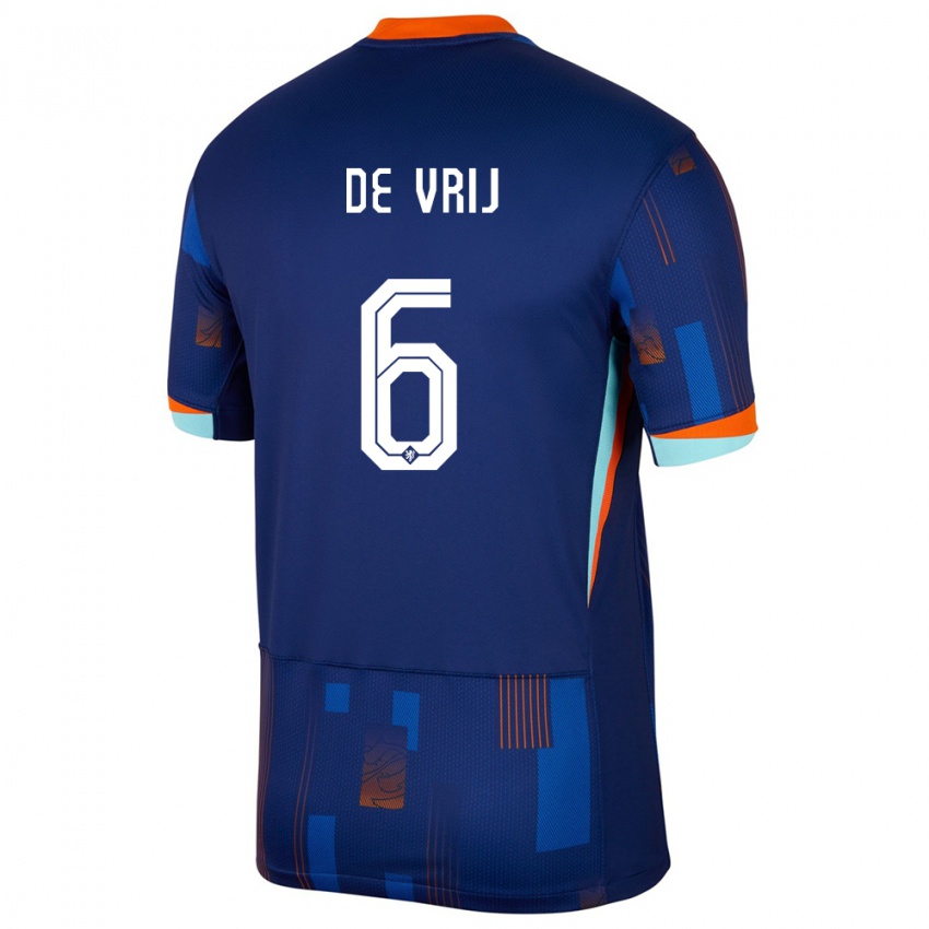 Niño Camiseta Países Bajos Stefan De Vrij #6 Azul 2ª Equipación 24-26 La Camisa Argentina