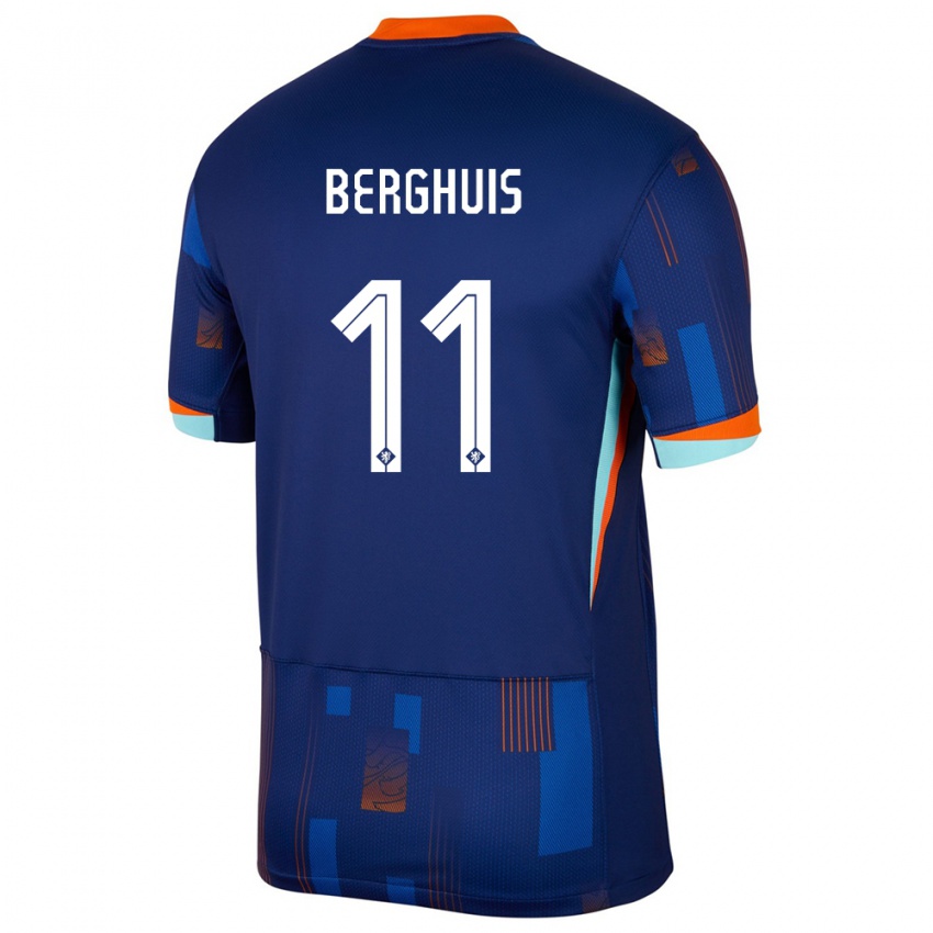 Niño Camiseta Países Bajos Steven Berghuis #11 Azul 2ª Equipación 24-26 La Camisa Argentina