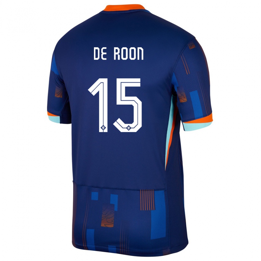 Niño Camiseta Países Bajos Marten De Roon #15 Azul 2ª Equipación 24-26 La Camisa Argentina