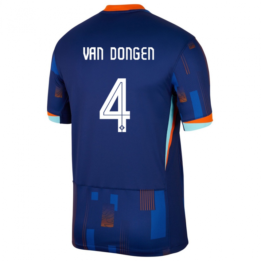 Niño Camiseta Países Bajos Merel Van Dongen #4 Azul 2ª Equipación 24-26 La Camisa Argentina