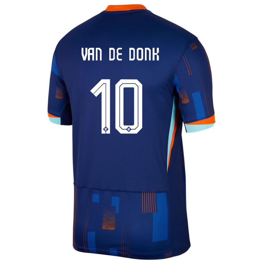 Niño Camiseta Países Bajos Danielle Van De Donk #10 Azul 2ª Equipación 24-26 La Camisa Argentina