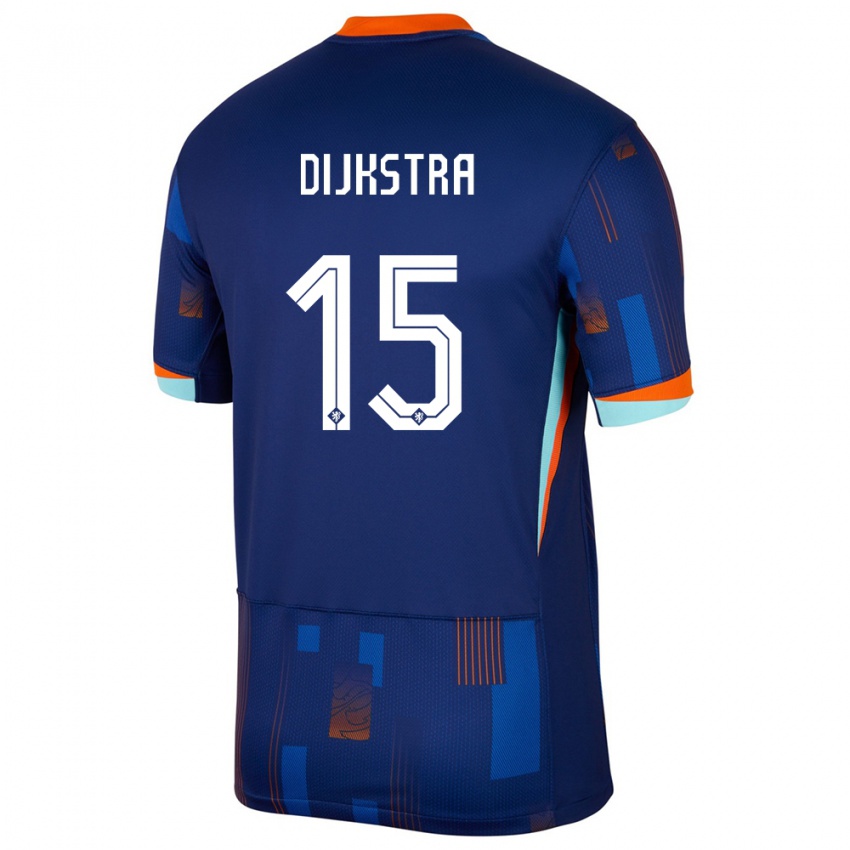 Niño Camiseta Países Bajos Caitlin Dijkstra #15 Azul 2ª Equipación 24-26 La Camisa Argentina