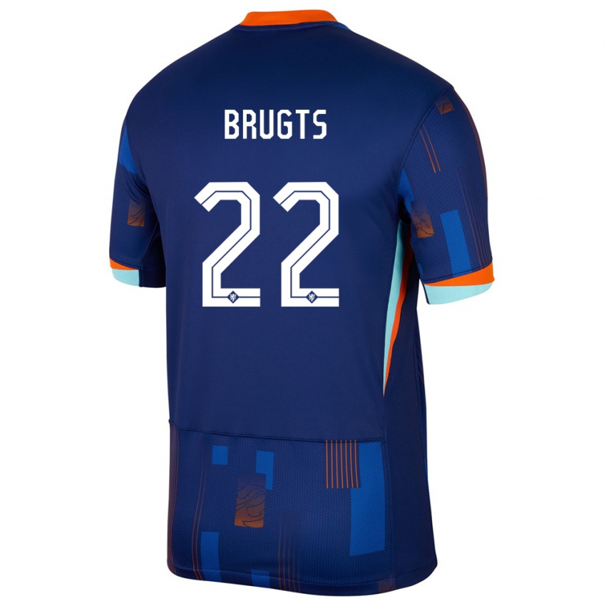 Niño Camiseta Países Bajos Esmee Brugts #22 Azul 2ª Equipación 24-26 La Camisa Argentina