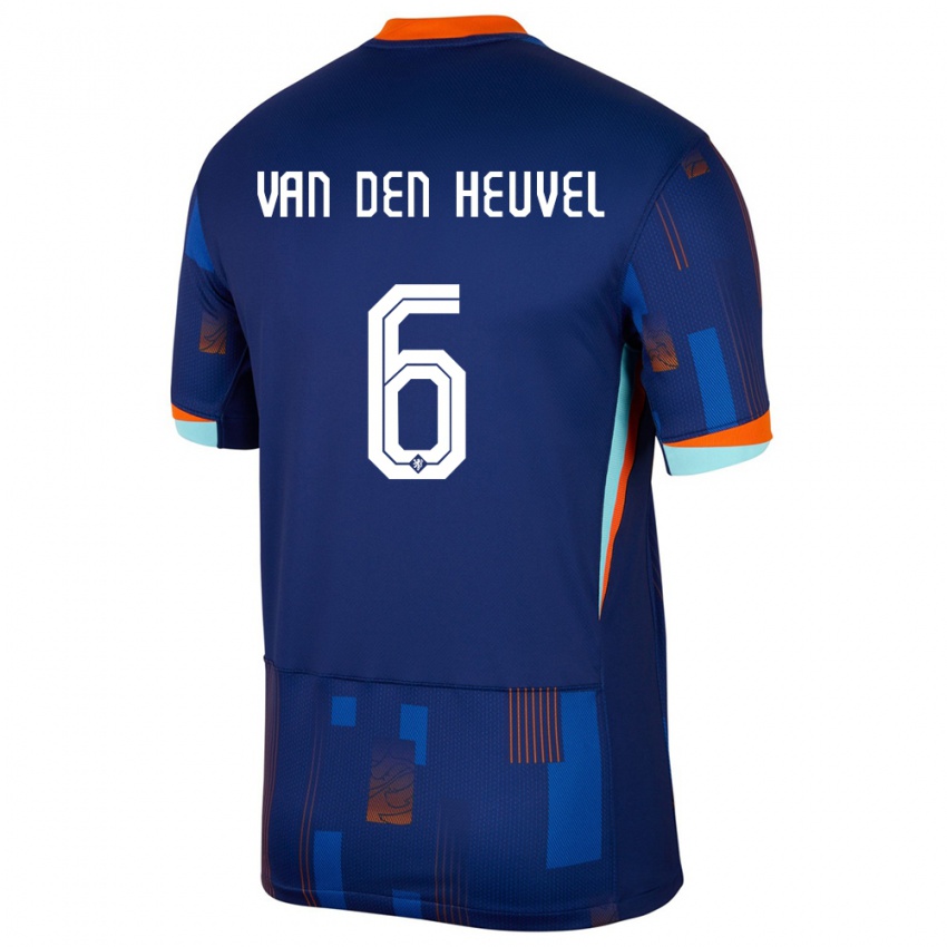 Niño Camiseta Países Bajos Tim Van Den Heuvel #6 Azul 2ª Equipación 24-26 La Camisa Argentina