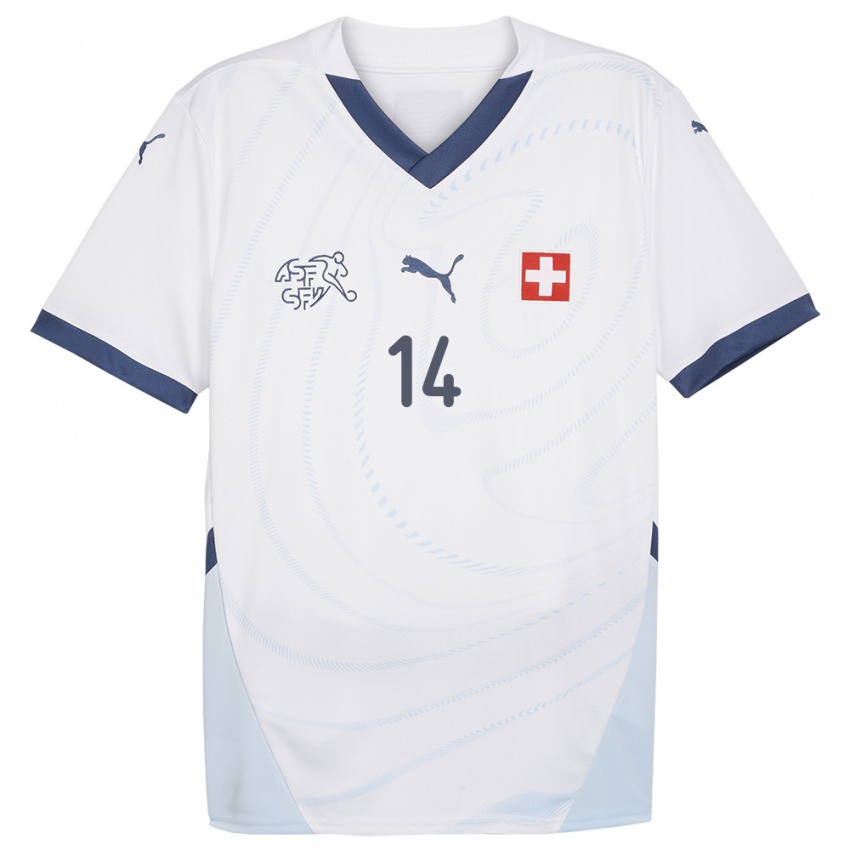 Niño Camiseta Suiza Mattia Bottani #14 Blanco 2ª Equipación 24-26 La Camisa Argentina