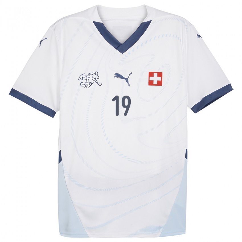 Niño Camiseta Suiza Dan Ndoye #19 Blanco 2ª Equipación 24-26 La Camisa Argentina