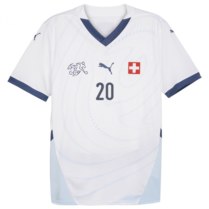 Niño Camiseta Suiza Fabienne Humm #20 Blanco 2ª Equipación 24-26 La Camisa Argentina