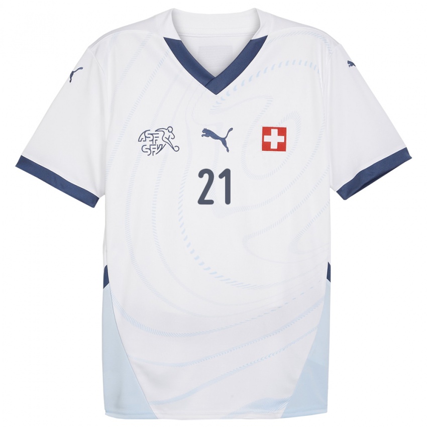 Niño Camiseta Suiza Seraina Friedli #21 Blanco 2ª Equipación 24-26 La Camisa Argentina