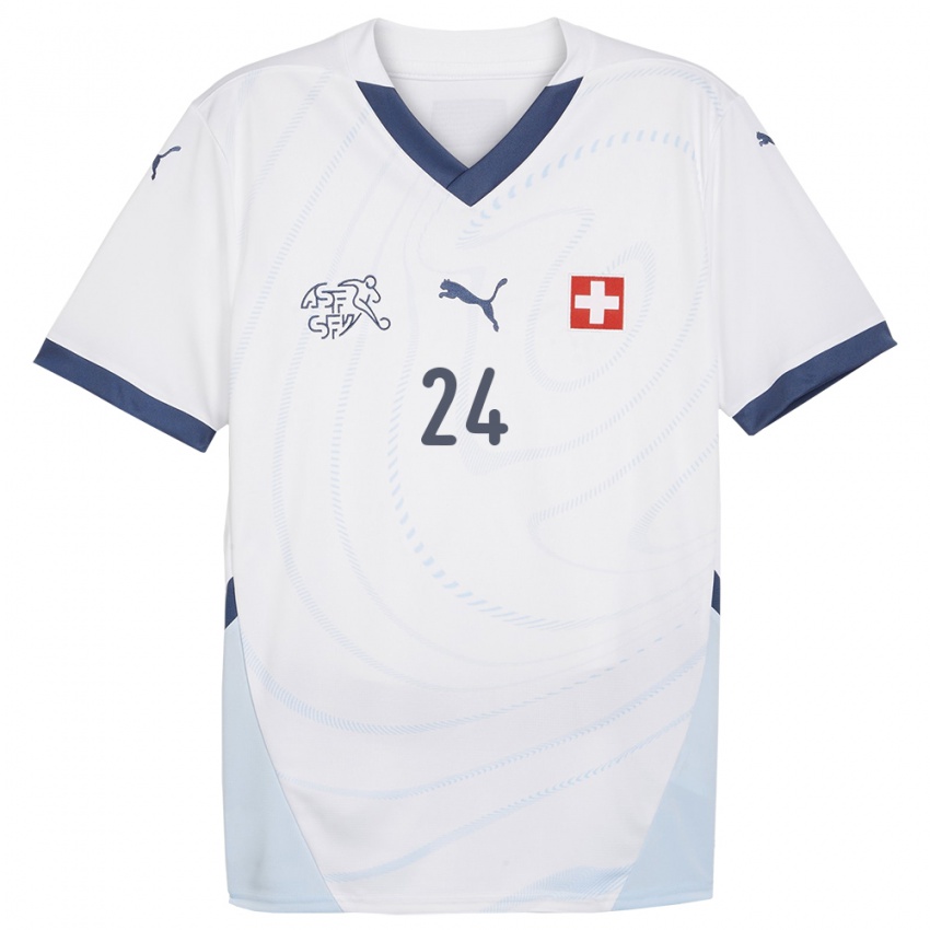 Niño Camiseta Suiza Becir Omeragic #24 Blanco 2ª Equipación 24-26 La Camisa Argentina