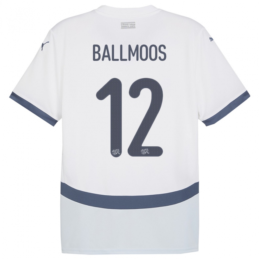 Niño Camiseta Suiza David Von Ballmoos #12 Blanco 2ª Equipación 24-26 La Camisa Argentina