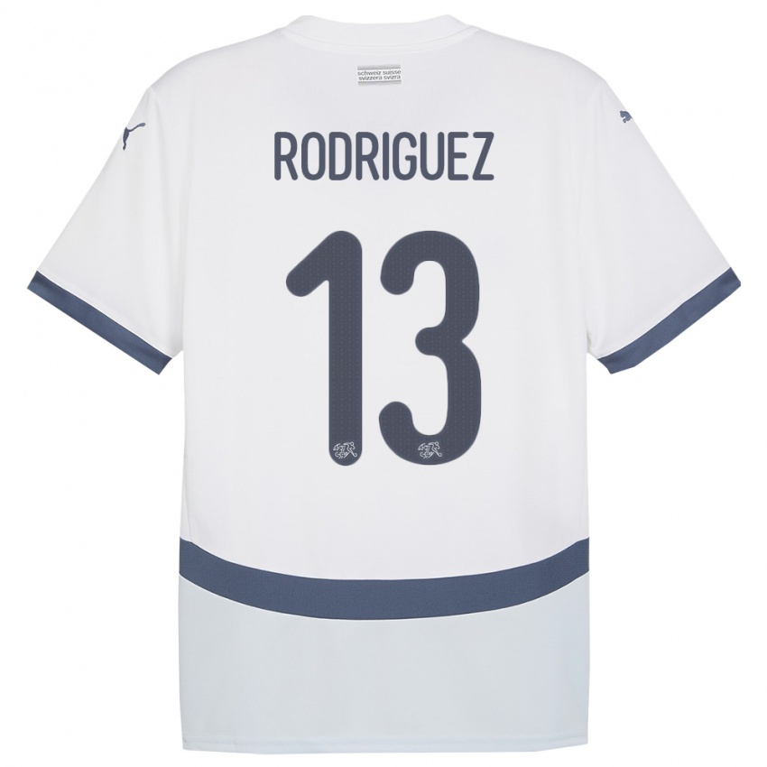 Niño Camiseta Suiza Ricardo Rodriguez #13 Blanco 2ª Equipación 24-26 La Camisa Argentina