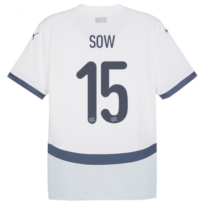 Niño Camiseta Suiza Djibril Sow #15 Blanco 2ª Equipación 24-26 La Camisa Argentina