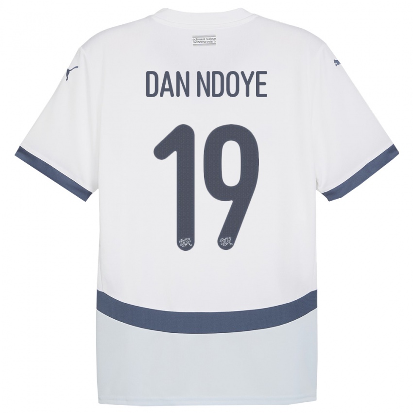 Niño Camiseta Suiza Dan Ndoye #19 Blanco 2ª Equipación 24-26 La Camisa Argentina