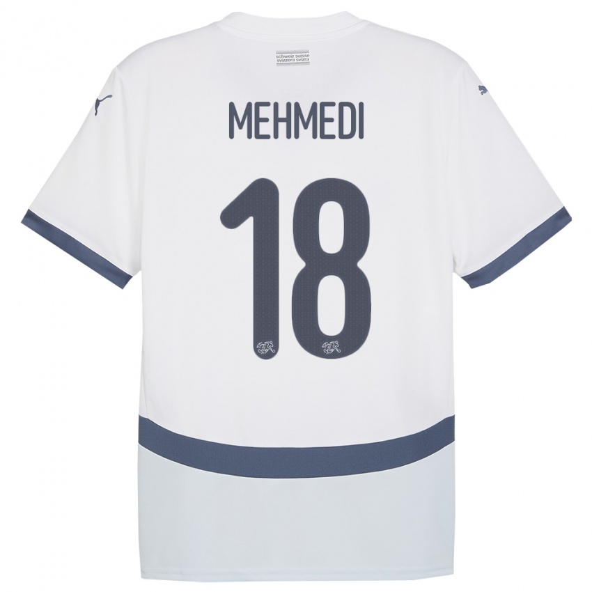 Niño Camiseta Suiza Admir Mehmedi #18 Blanco 2ª Equipación 24-26 La Camisa Argentina