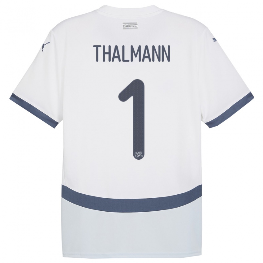 Niño Camiseta Suiza Gaelle Thalmann #1 Blanco 2ª Equipación 24-26 La Camisa Argentina