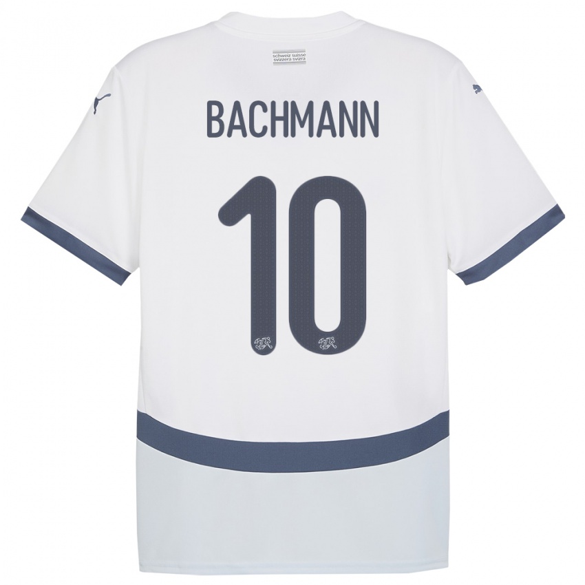 Niño Camiseta Suiza Ramona Bachmann #10 Blanco 2ª Equipación 24-26 La Camisa Argentina