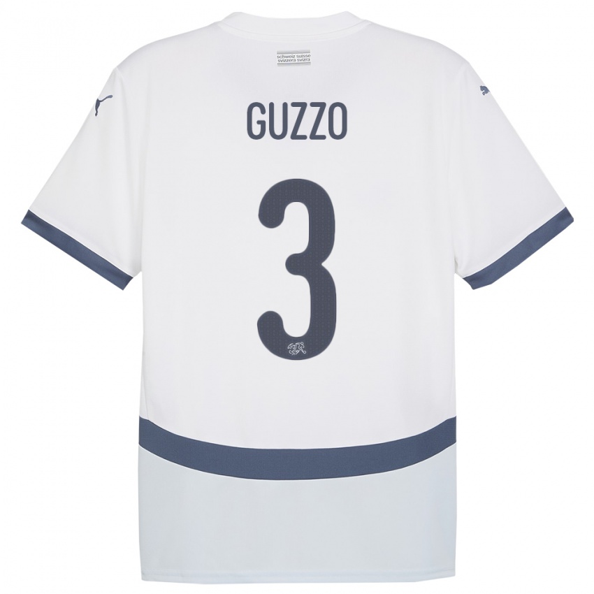 Niño Camiseta Suiza Ramon Guzzo #3 Blanco 2ª Equipación 24-26 La Camisa Argentina