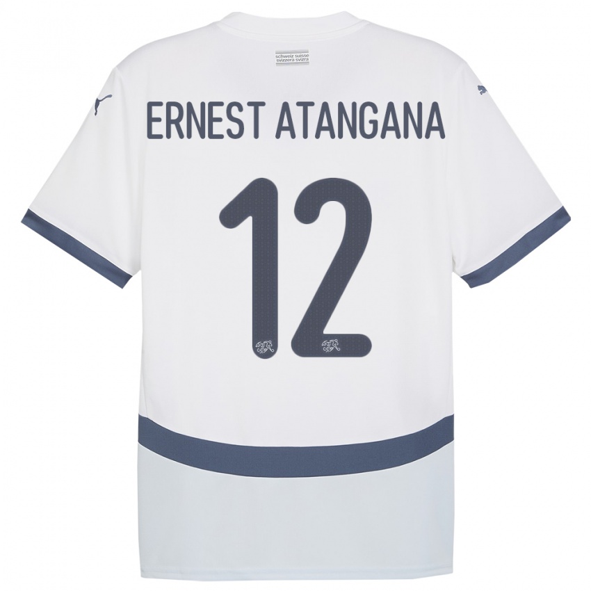 Niño Camiseta Suiza Brian Ernest Atangana #12 Blanco 2ª Equipación 24-26 La Camisa Argentina