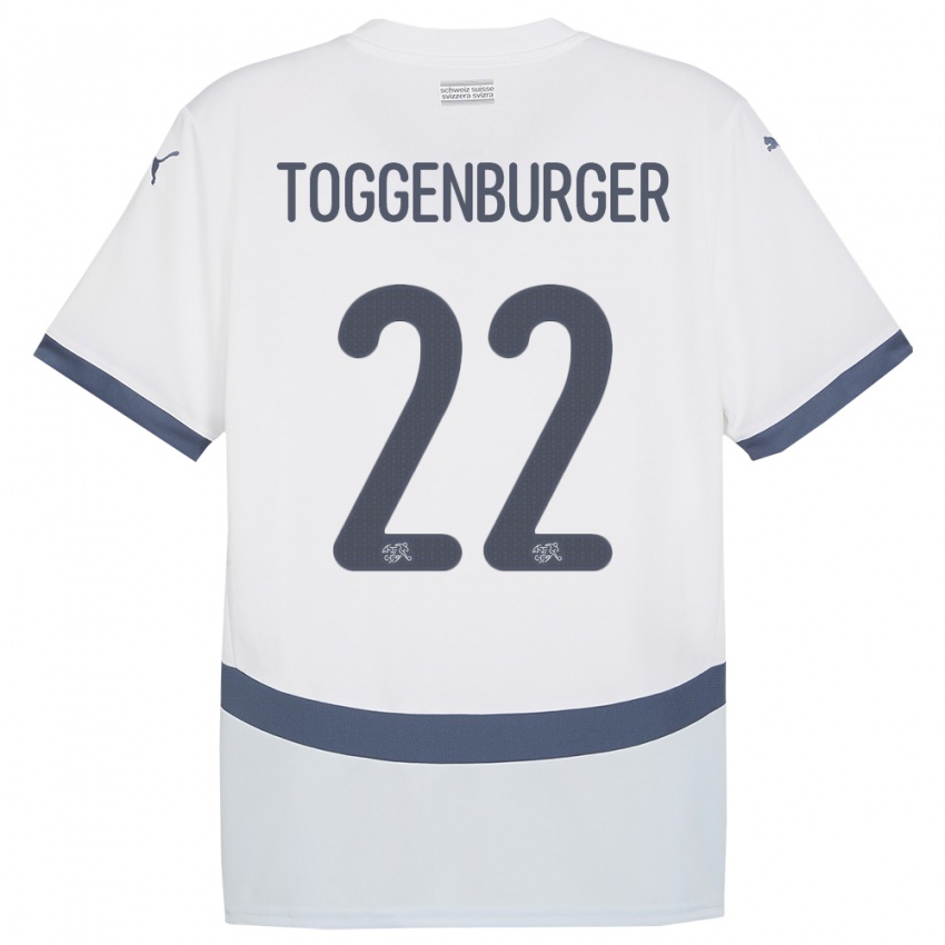 Niño Camiseta Suiza Nando Toggenburger #22 Blanco 2ª Equipación 24-26 La Camisa Argentina