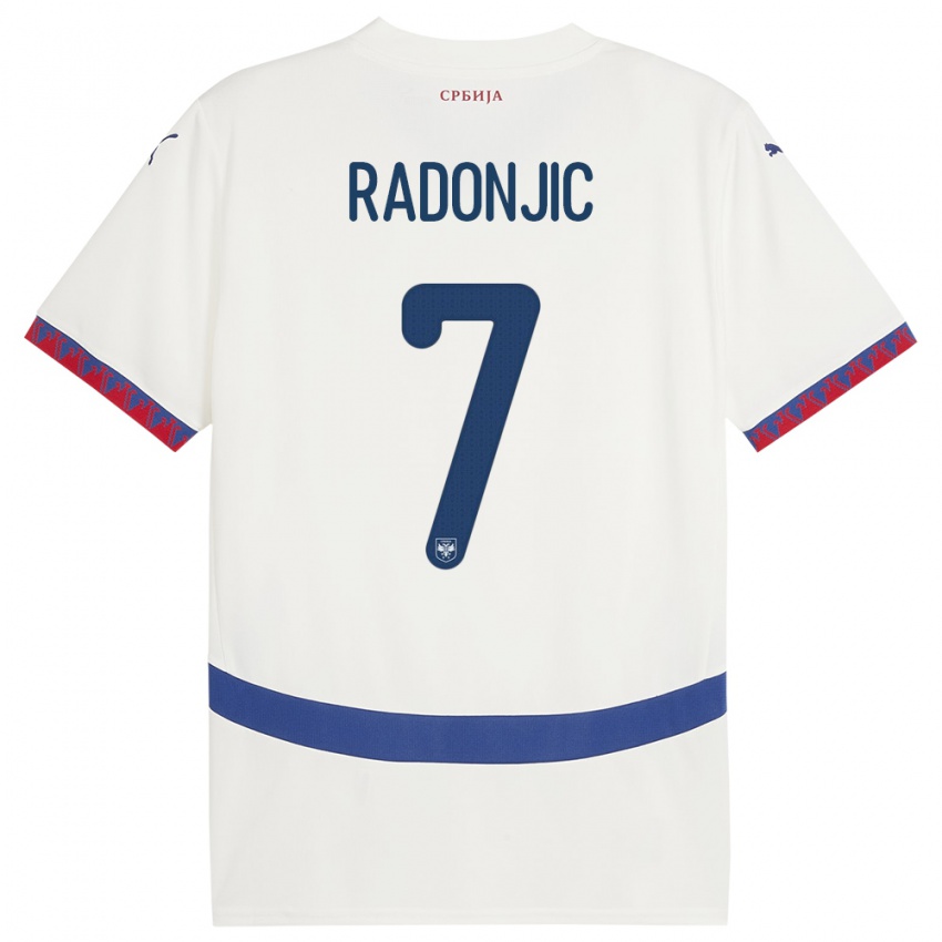 Niño Camiseta Serbia Nemanja Radonjic #7 Blanco 2ª Equipación 24-26 La Camisa Argentina