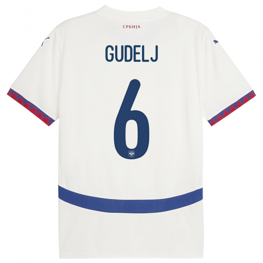 Niño Camiseta Serbia Nemanja Gudelj #6 Blanco 2ª Equipación 24-26 La Camisa Argentina