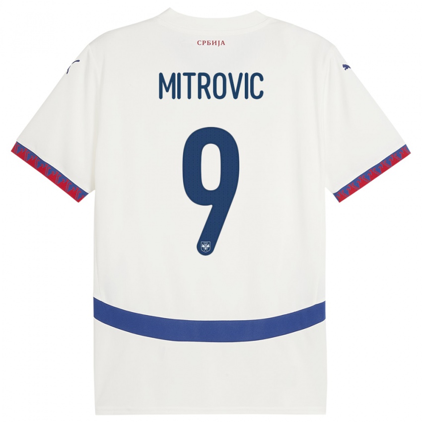 Niño Camiseta Serbia Aleksandar Mitrovic #9 Blanco 2ª Equipación 24-26 La Camisa Argentina