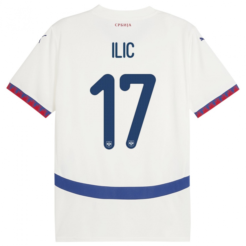 Niño Camiseta Serbia Ivan Ilic #17 Blanco 2ª Equipación 24-26 La Camisa Argentina